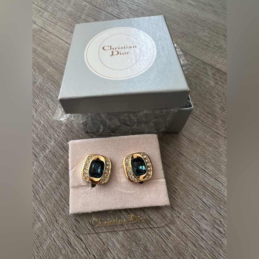 Vintage Christian Dior earrings in perfect condition with original box.